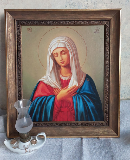 икона Умиление Божией Матери Серафимо-Дивеевская в наличии. Оформлена в раму