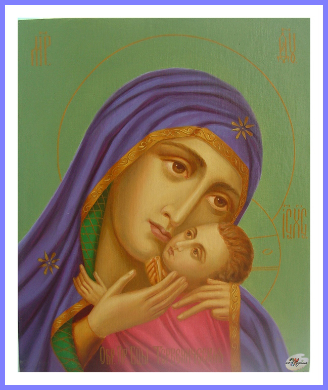 Богородица Тервеническая рукописная икона. Заказать икону у иконописца напрямую.